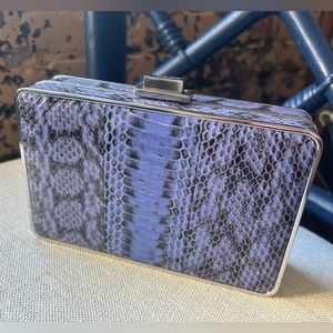 NWT MICHAEL KORS COLLECTION GENUINE SNAKE SKIN LEATHER BOX CLUTCH $790 tag